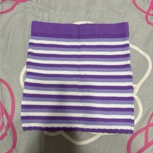 H&M Purple and White Crochet Mini Skirt